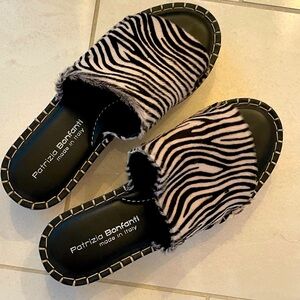 Patrizia Bonfanti zebra clogs size 37.5 or US 7.5.